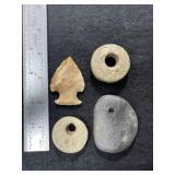 Group of Pendants & Arrow Point Indian Artifact Ar