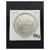 1898 UNC Morgan Silver Dollar Coin