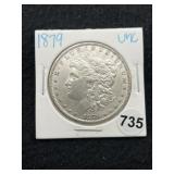 1879 UNC Morgan Silver Dollar Coin