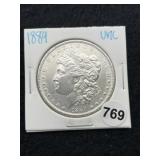 1889 UNC Morgan Silver Dollar Coin
