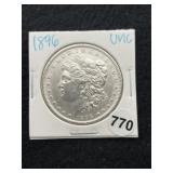 1896 UNC Morgan Silver Dollar Coin