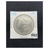 1886 UNC Morgan Silver Dollar Coin