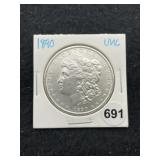 1890 UNC Morgan Silver Dollar Coin