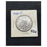 1943 D Walking Liberty Half Dollar Silver Coin
