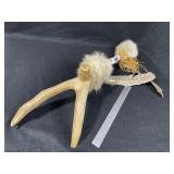 Large Antler Beaded Pipe Stem Indian Artifact Arro