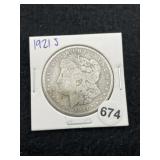 1921 S Morgan Silver Dollar Coin