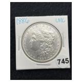 1886 UNC Morgan Silver Dollar Coin