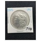 1885 UNC Morgan Silver Dollar Coin