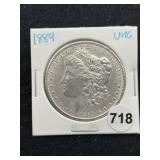 1889 UNC Morgan Silver Dollar Coin