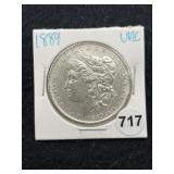 1889 UNC Morgan Silver Dollar Coin