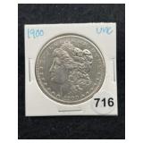 1900 UNC Morgan Silver Dollar Coin