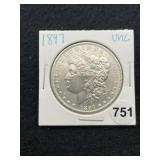 1897 UNC Morgan Silver Dollar Coin