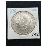 1898 UNC Morgan Silver Dollar Coin