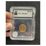 1908 IGC - Genuine 2 & 1/2 Dollar Gold Coin