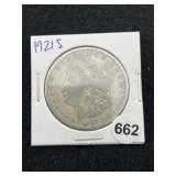 1921 S Morgan Silver Dollar Coin