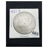 1921 D Morgan Silver Dollar Coin