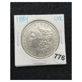1884 UNC Morgan Silver Dollar Coin