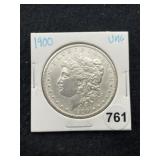 1900 UNC Morgan Silver Dollar Coin