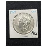 1889 UNC Morgan Silver Dollar Coin