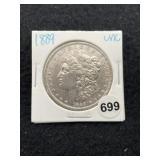 1889 UNC Morgan Silver Dollar Coin