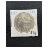 1888 UNC Morgan Silver Dollar Coin