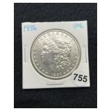 1886 UNC Morgan Silver Dollar Coin