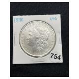 1890 UNC Morgan Silver Dollar Coin