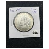 1 Ounce .999 Fine Silver Coin