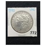 1890 UNC Morgan Silver Dollar Coin