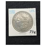 1888 UNC Morgan Silver Dollar Coin
