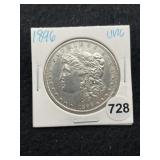 1896 UNC Morgan Silver Dollar Coin