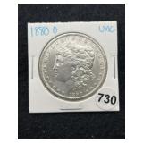 1880 O UNC Morgan Silver Dollar Coin