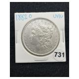 1882 O UNC Morgan Silver Dollar Coin