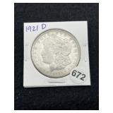 1921 D Morgan Silver Dollar Coin