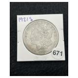 1921 S Morgan Silver Dollar Coin