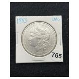 1883 UNC Morgan Silver Dollar Coin