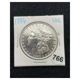 1886 UNC Morgan Silver Dollar Coin