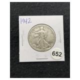 1942 Walking Liberty Half Dollar Silver Coin