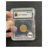 1915 IGC - Genuine 2 & 1/2 Dollar Gold Coin