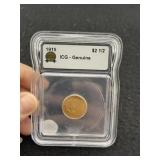 1915 IGC - Genuine 2 & 1/2 Dollar Gold Coin