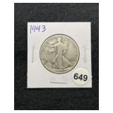 1943 Walking Liberty Half Dollar Silver Coin