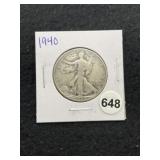 1940 Walking Liberty Half Dollar Silver Coin