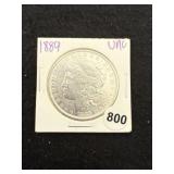 1889 UNC Morgan Silver Dollar Coin