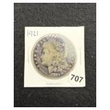 1921 Morgan Silver Dollar Coin