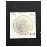 1896 UNC Morgan Silver Dollar Coin