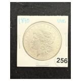 1890 UNC Morgan Silver Dollar Coin