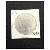 1922 Peace Silver Dollar Coin