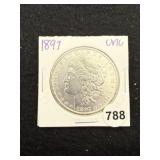 1897 UNC Morgan Silver Dollar Coin