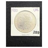 1900 UNC Morgan Silver Dollar Coin