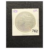 1900 UNC Morgan Silver Dollar Coin